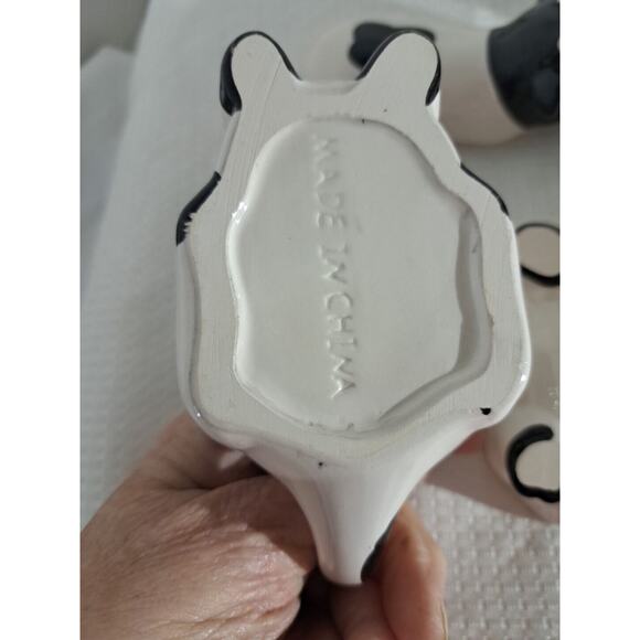 UNIQUE Ceramic Modern Farmhouse Holstein Cow Sugar Bowl with Lid & Creamer Set - Picture 6 of 8